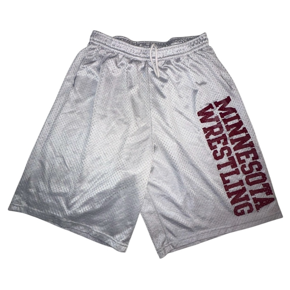 A4 Silver Minnesota Wrestling Shorts size Large